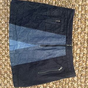 BCBGMulti Tone Denim Skirt
